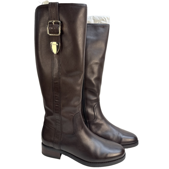 Coach Women's Easton Tall Chestnut Boots 7.5 M NWB - Picture 1 of 11